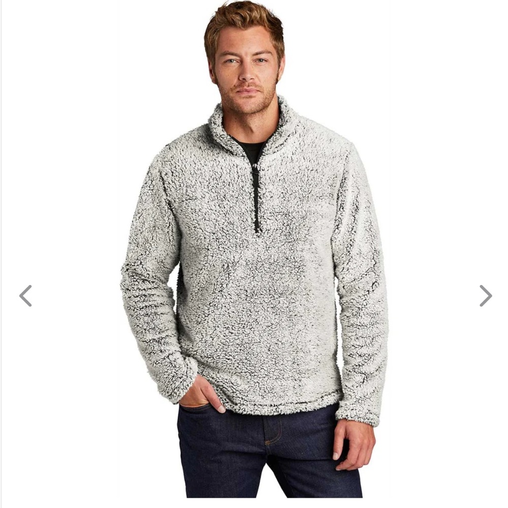 Port Authority Men's Zip-Up Sherpa Sweater - Dark Gray
